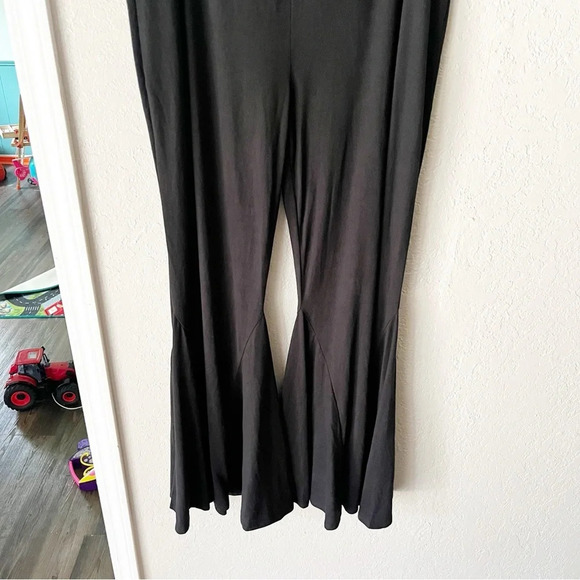 Savanna Jane Pants Women’s 2X Black Flare Leg High Rise Jersey Knit Stretch Boho - Picture 5 of 6